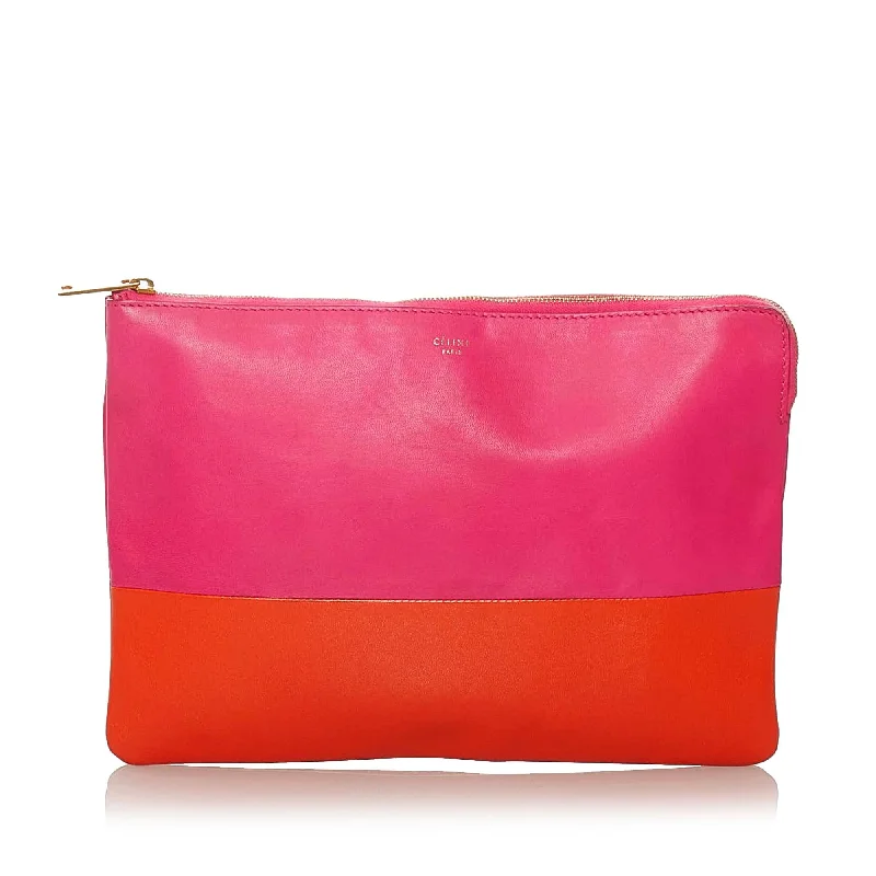 Celine Solo Bicolor Leather Clutch Bag (SHG-28318)