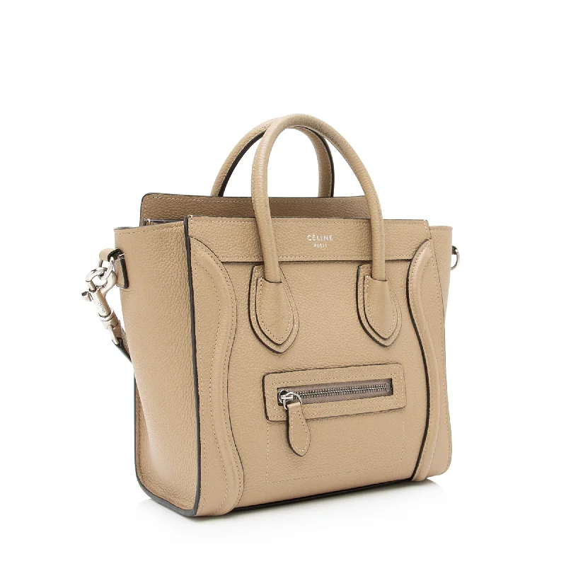 Celine Drummed Calfskin Nano Luggage Tote (SHF-23501)