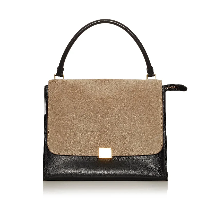 Celine Trapeze Leather Satchel (SHG-28869)