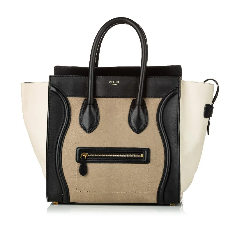 Celine Mini Luggage Bicolor Leather Tote Bag (SHG-30391)