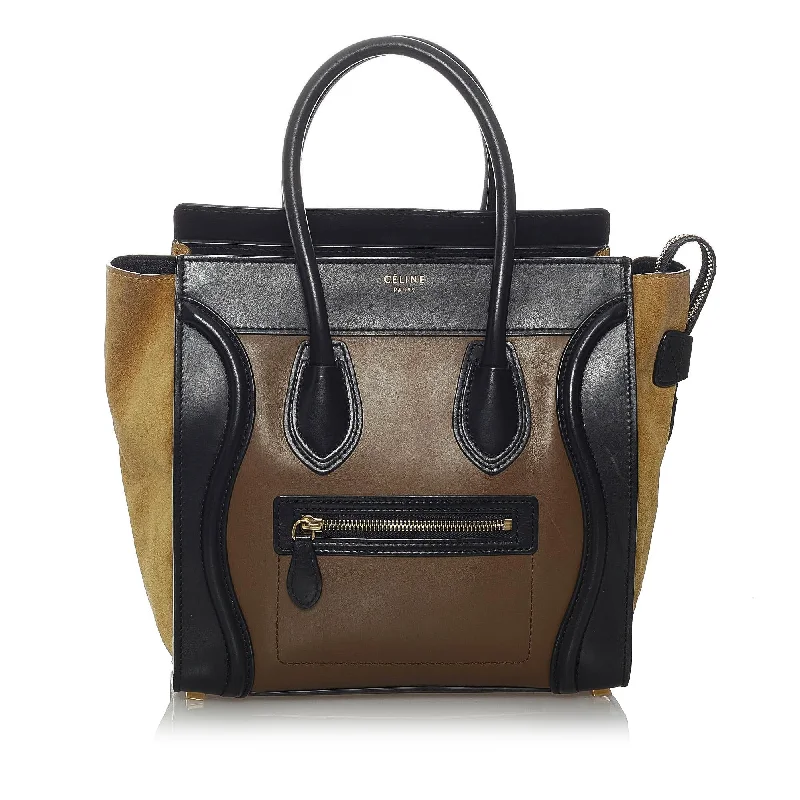 Celine Micro Luggage Bicolor Leather Handbag (SHG-29807)