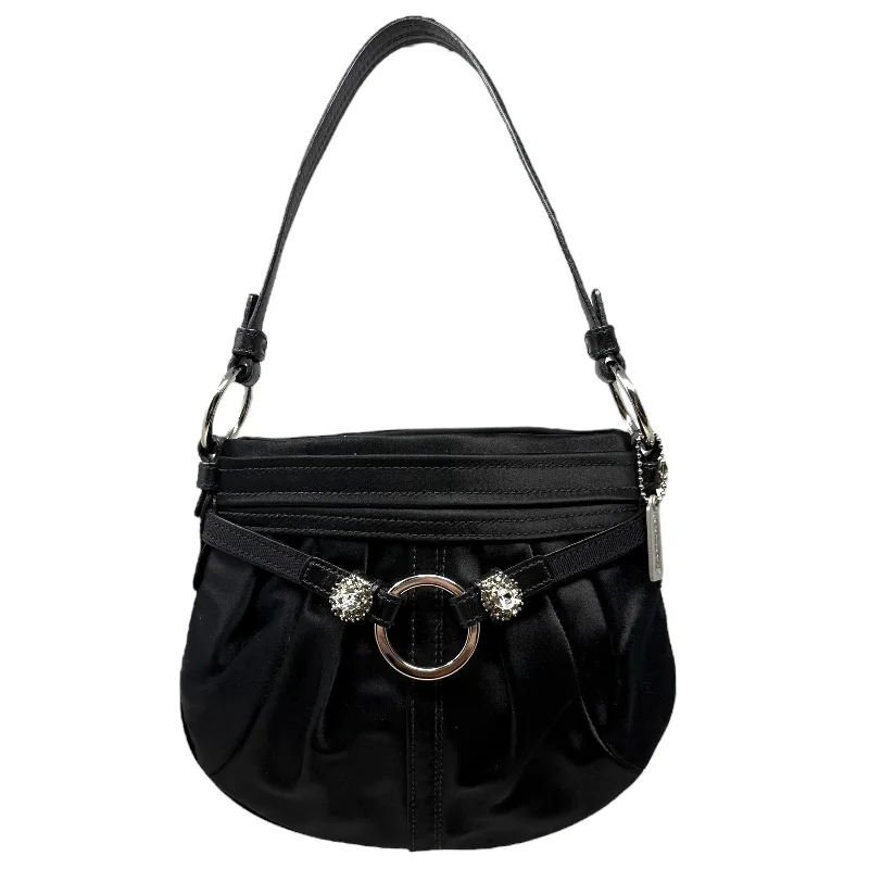 Satin Embellished Handbag Designer By Coach, Size: Small