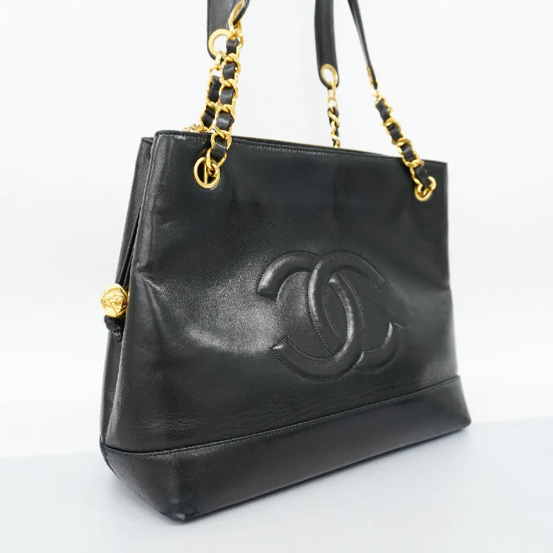 CHANEL  Chain Shoulder Women's Leather Shoulder Bag Black