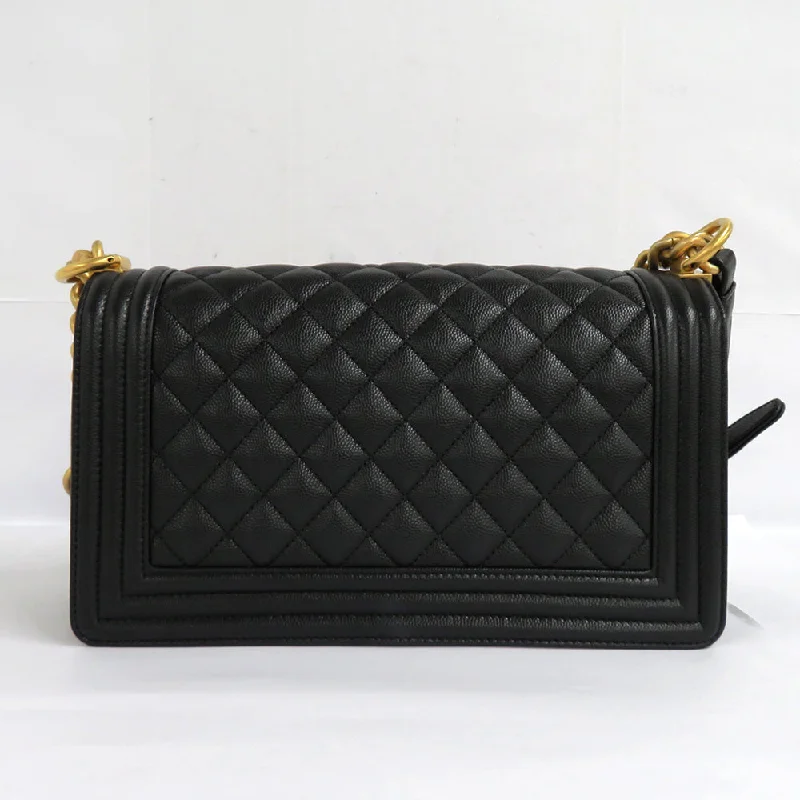 CHANEL CHANEL BOY CHANEL 25 Handbag A67086 Matrasse Chain Shoulder Bag Black Vintage G  Caviar S