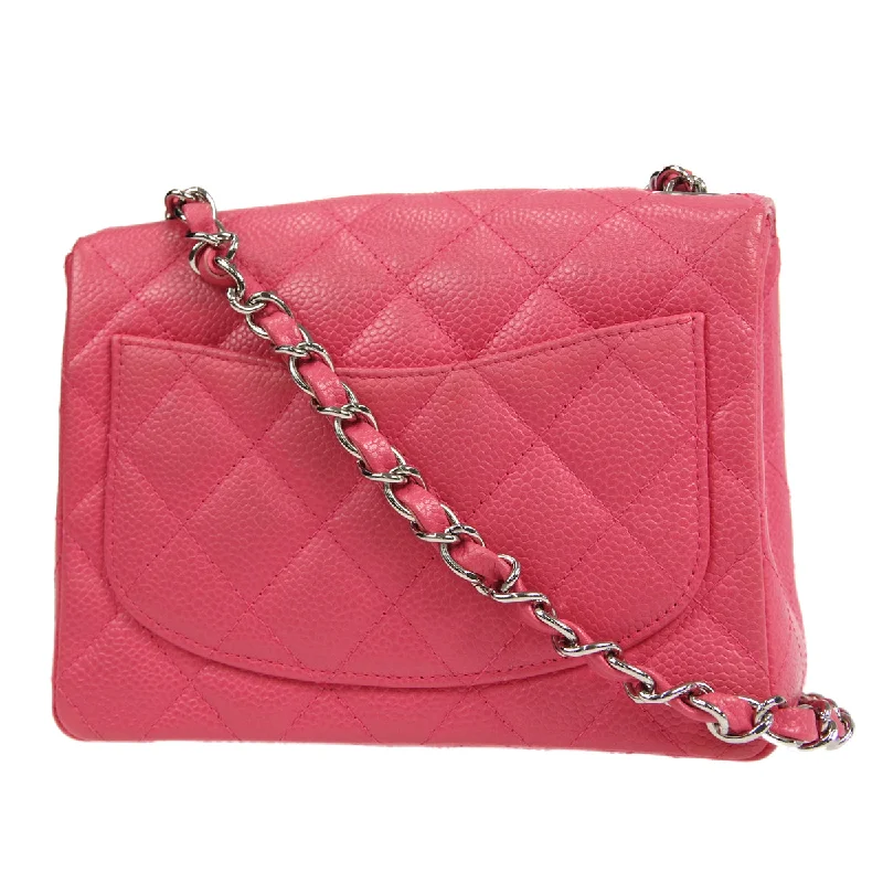 CHANEL  Classic Flap Mini Square Chain Shoulder Bag Pink Caviar 58123