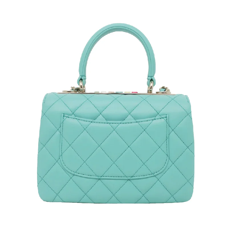 CHANEL Coco Handle XS  Handbag Top Handle Turquoise Blue Shoulder GD G A92990