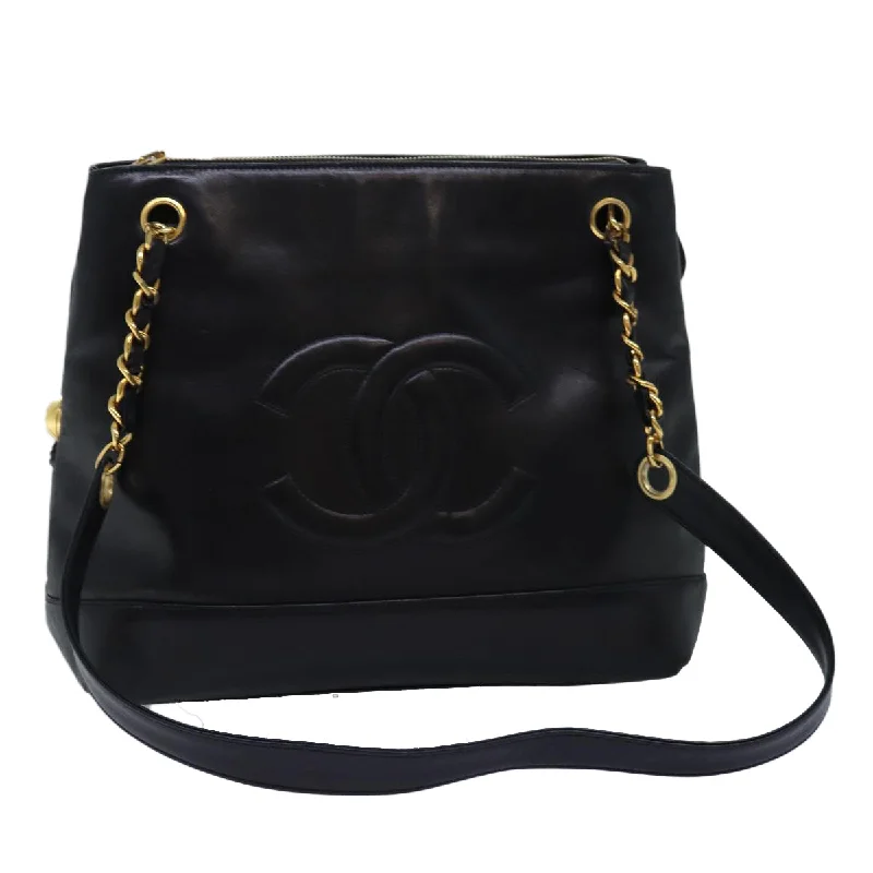 CHANEL COCO Mark Chain Shoulder Bag Lamb Skin Black CC  72768