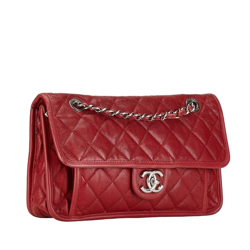 Chanel  Liberty Matrasse Chain Shoulder Bag Red Caviar S  Chanel