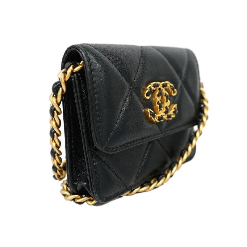 CHANEL  Matelasse Chain Shoulder Women's Leather Shoulder Bag Black