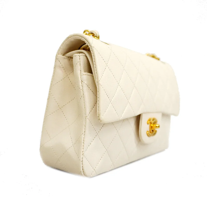 CHANEL  Matelasse W Flap W Chain Women's Leather Shoulder Bag White