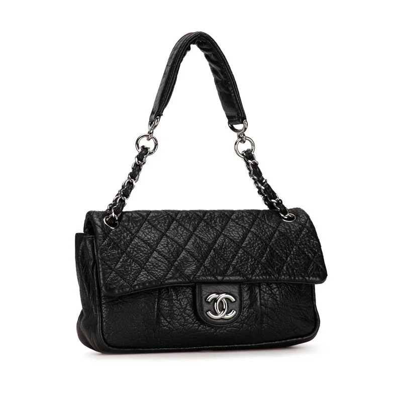 Chanel Matrasse Coco One-Shoulder Bag Chain Handbag Black Matt Caviar S  Chanel