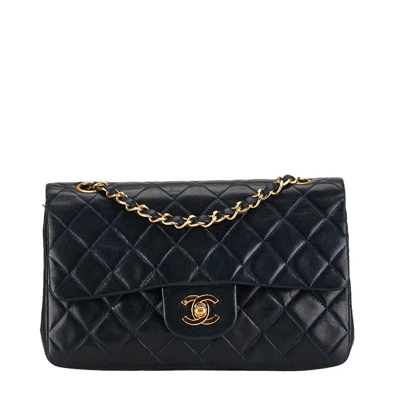 Chanel Mattrase 23 Coco Double Flap Chain Shoulder Bag Black Leather  Chanel