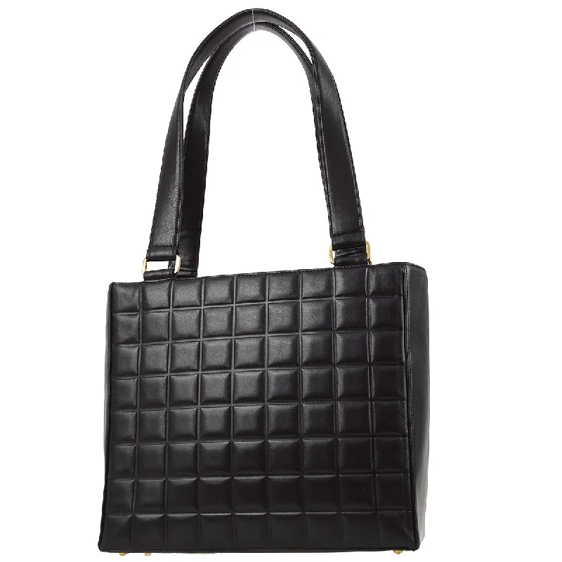 Chanel 2001-2003 Black Lambskin Choco Bar Tote