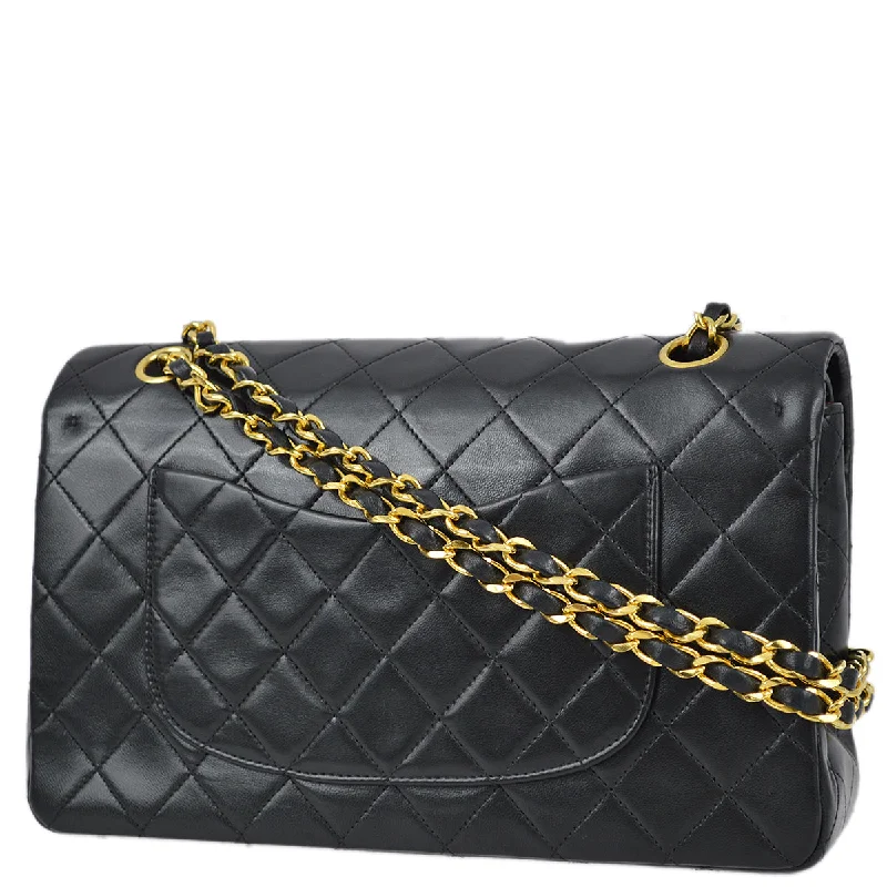 Chanel 1989-1991 Black Lambskin Medium Classic Double Flap Bag