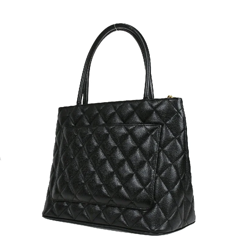 CHANEL 2001-2003 Medallion Tote Black Caviar 97471