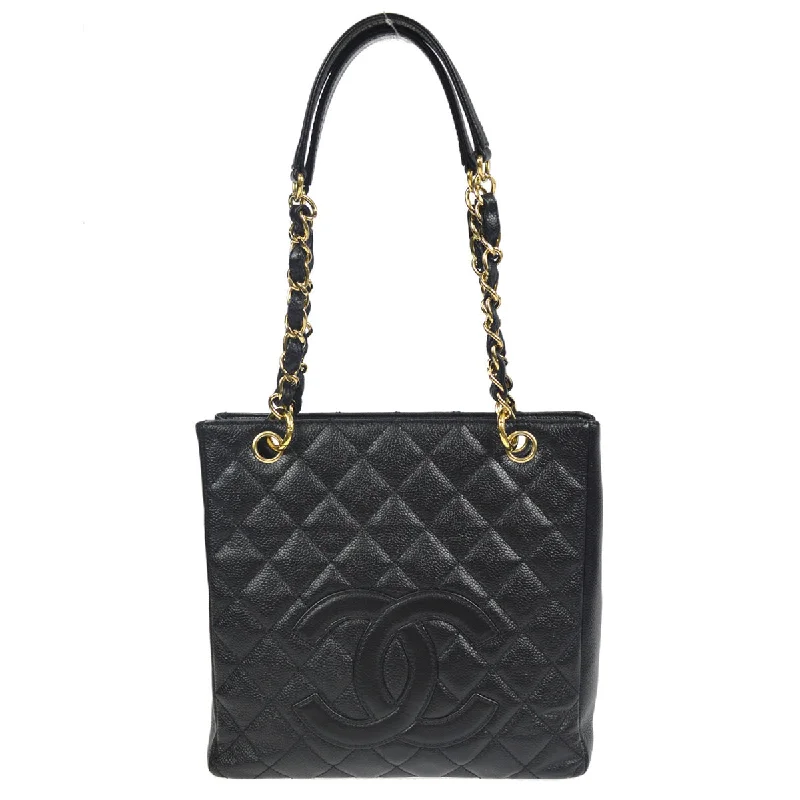 CHANEL 2008-2009 Petite Shopping Tote PST Black Caviar 66379