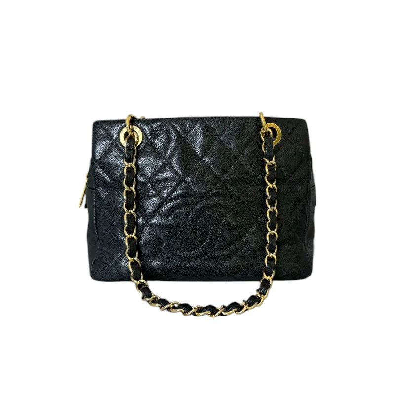 Petit Timeless Shopping Tote PTT Caviar Quilted Black GHW