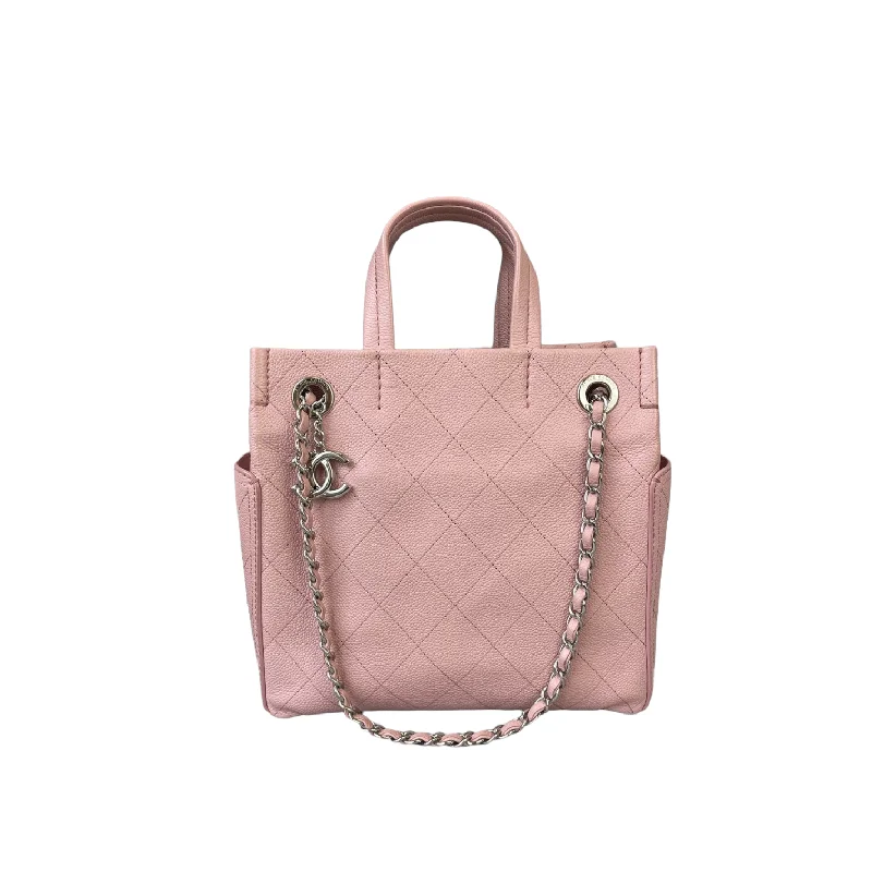 CC Pocket Tote Caviar Small Pink SHW