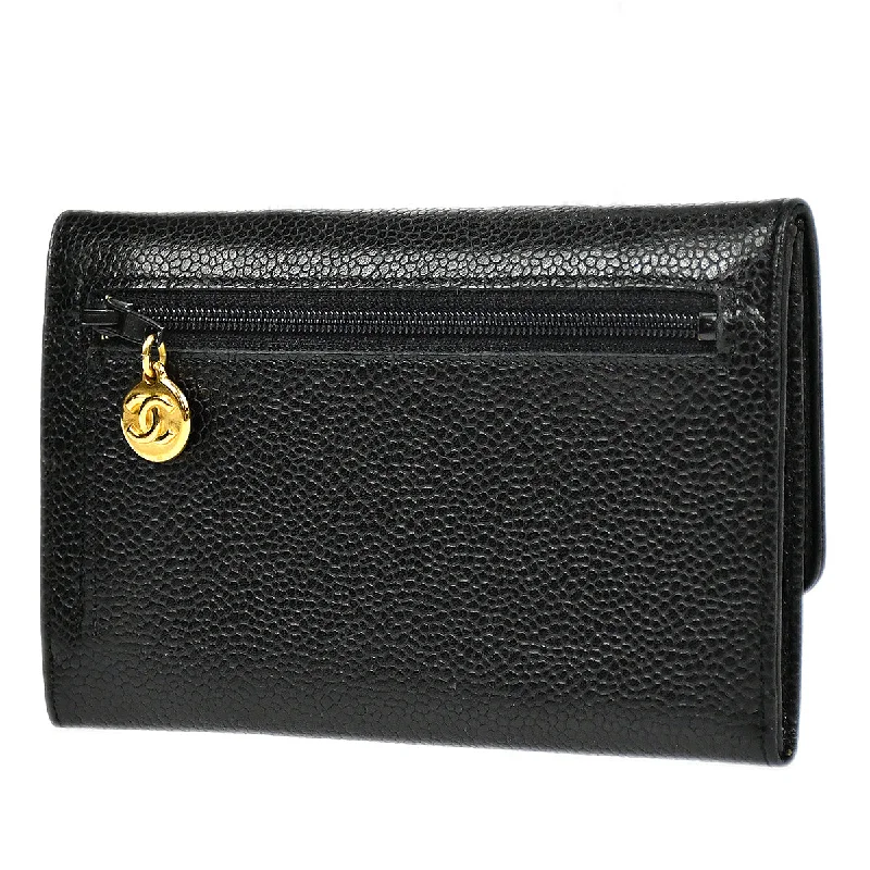 CHANEL 1994-1996 Timeless Coin Case Caviar Black 97297