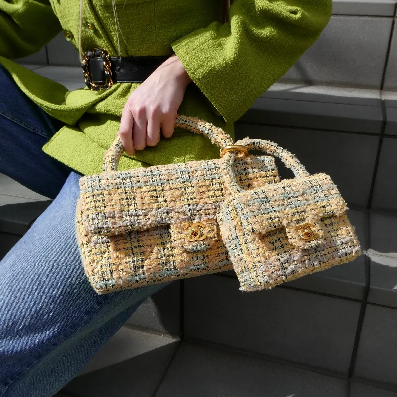 CHANEL 1994 Yellow Tweed Handbag Set AK31944b