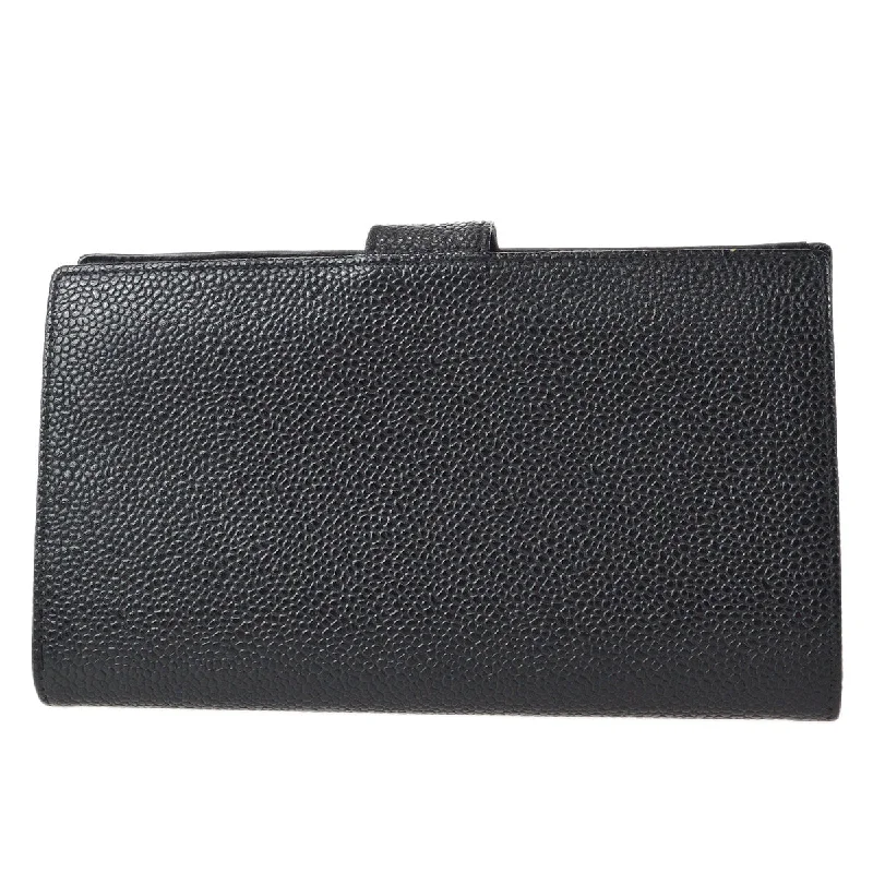 CHANEL 2001-2003 Timeless Long Wallet Black Caviar 68029