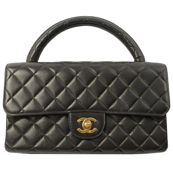 Chanel Around 1992 Made Classic Flap Hand Bag Black