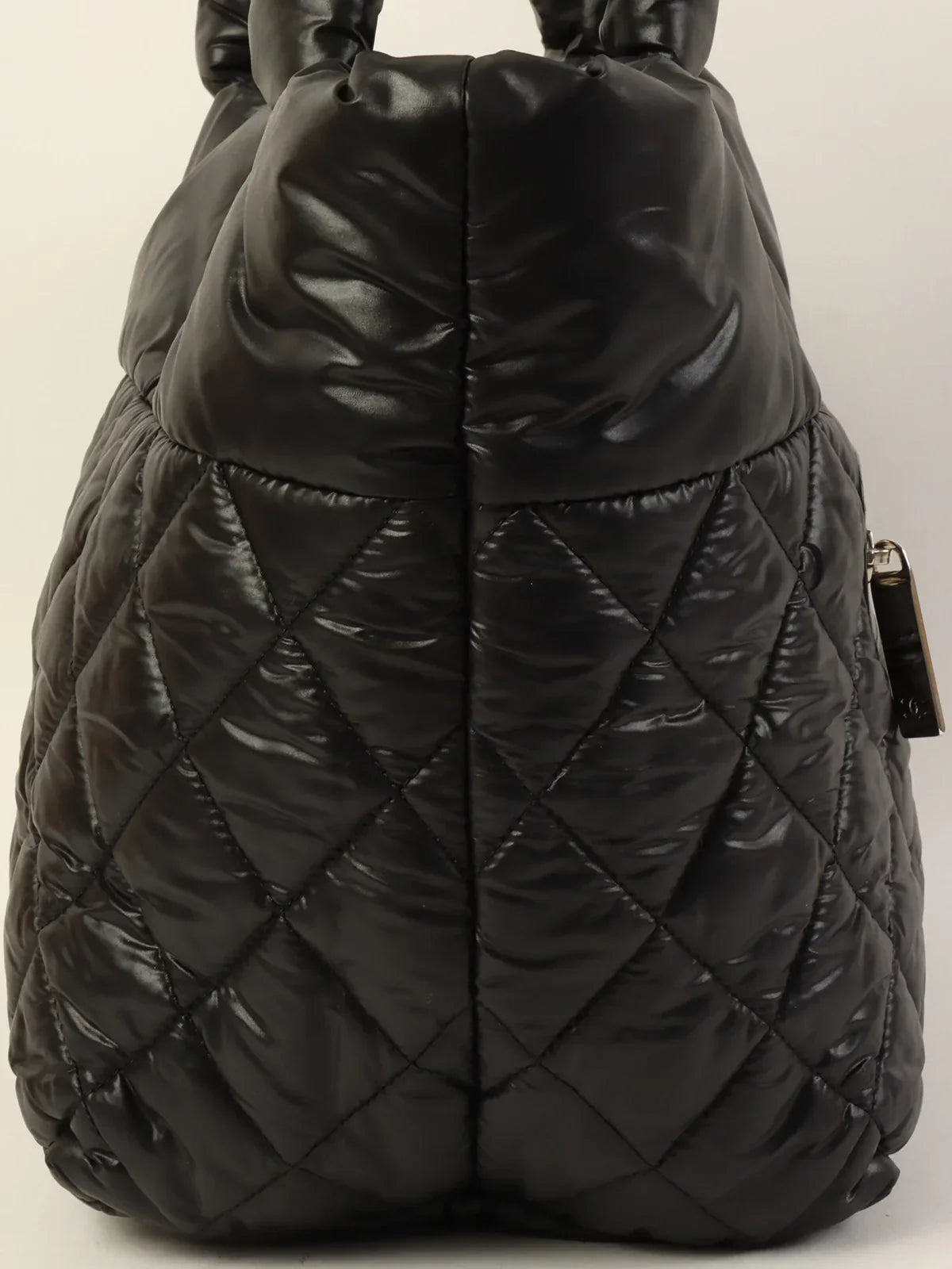 CHANEL Around 2012 Made Nylon Coco Cocoon Tote Bag Black