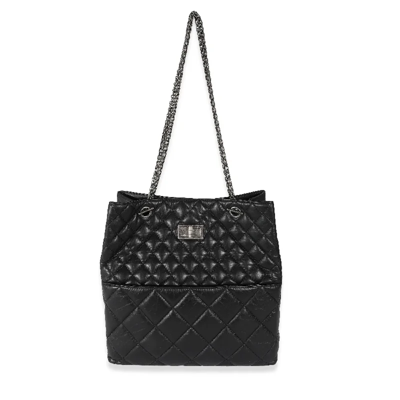 CHANEL Black Calfskin Tall 2.55 Reissue Tote