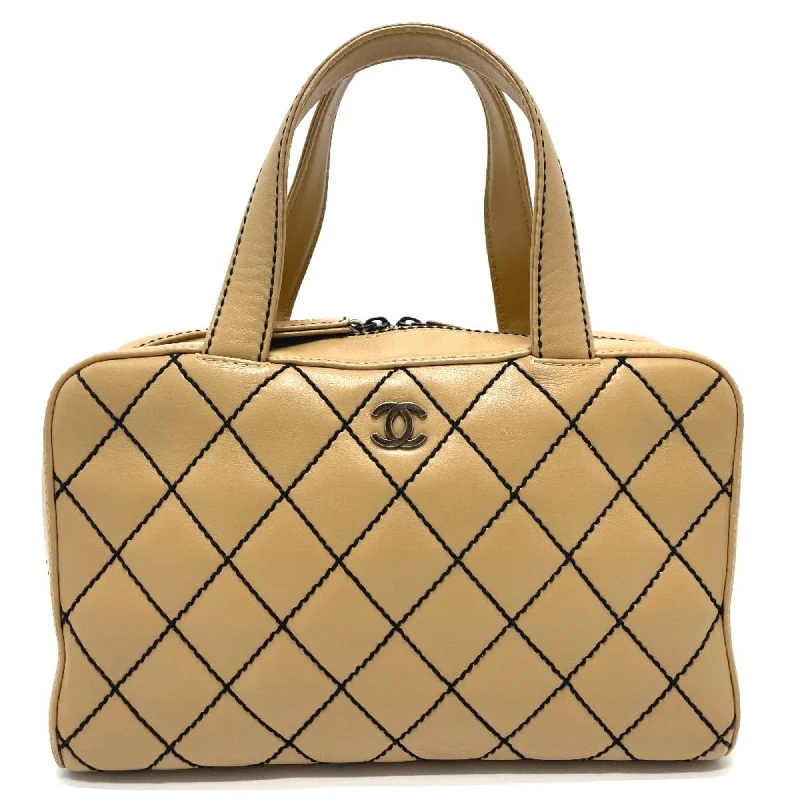 Chanel CC Mark Bag Vintage Tote Bag Hand Bag Beige