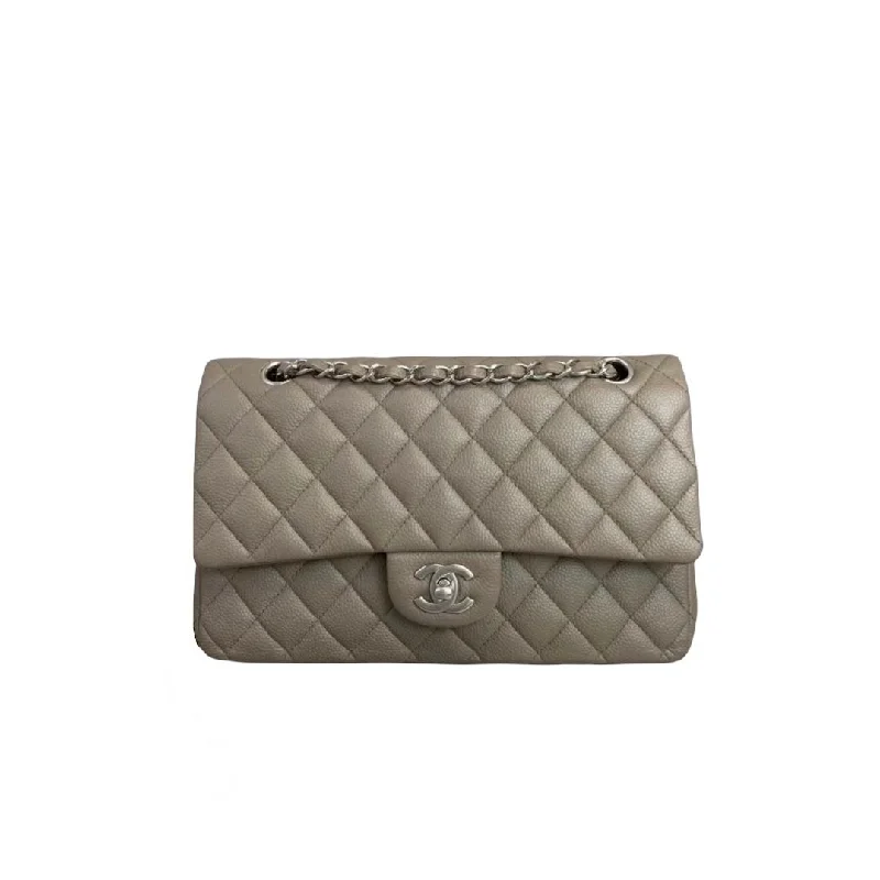 Classic Double Flap Medium Caviar Grey SHW