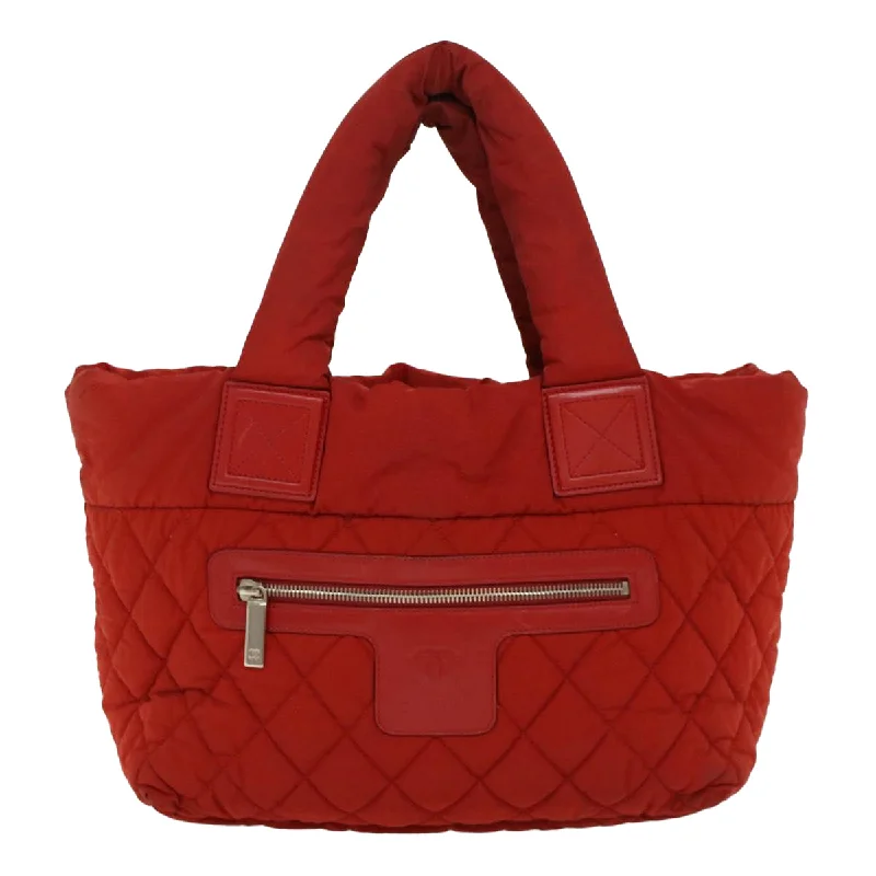 CHANEL Cocoko Koon PM Hand Bag Nylon Red CC Auth bs6489