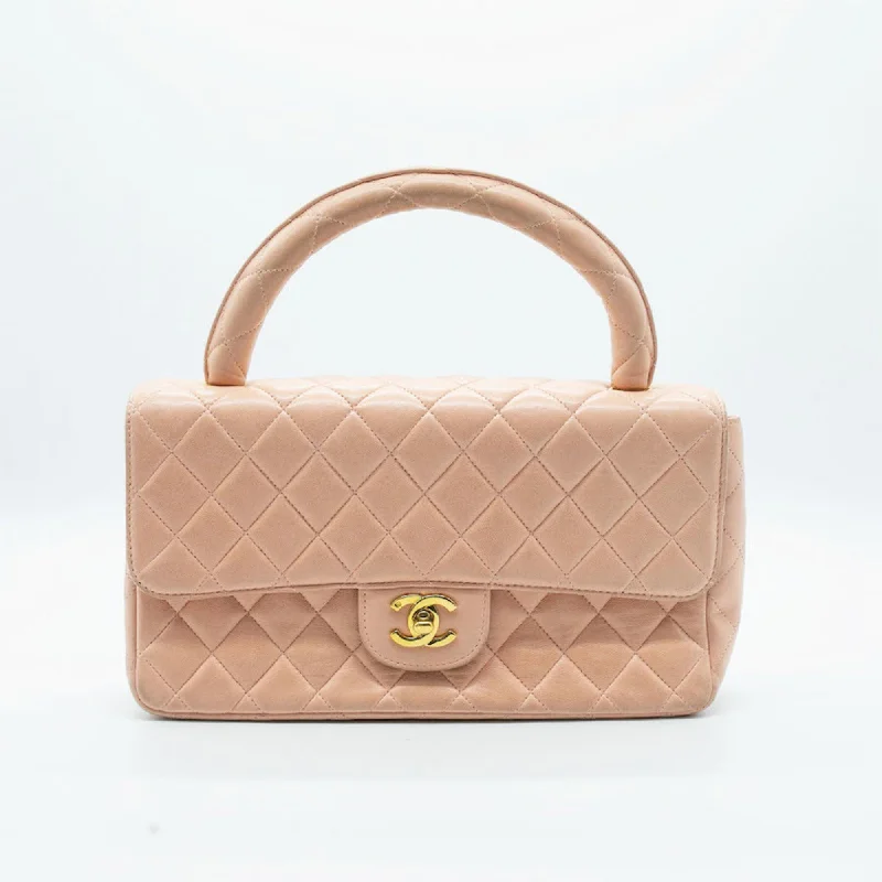 CHANEL Handbag Matelasse Leather Pink Gold Women's PD152