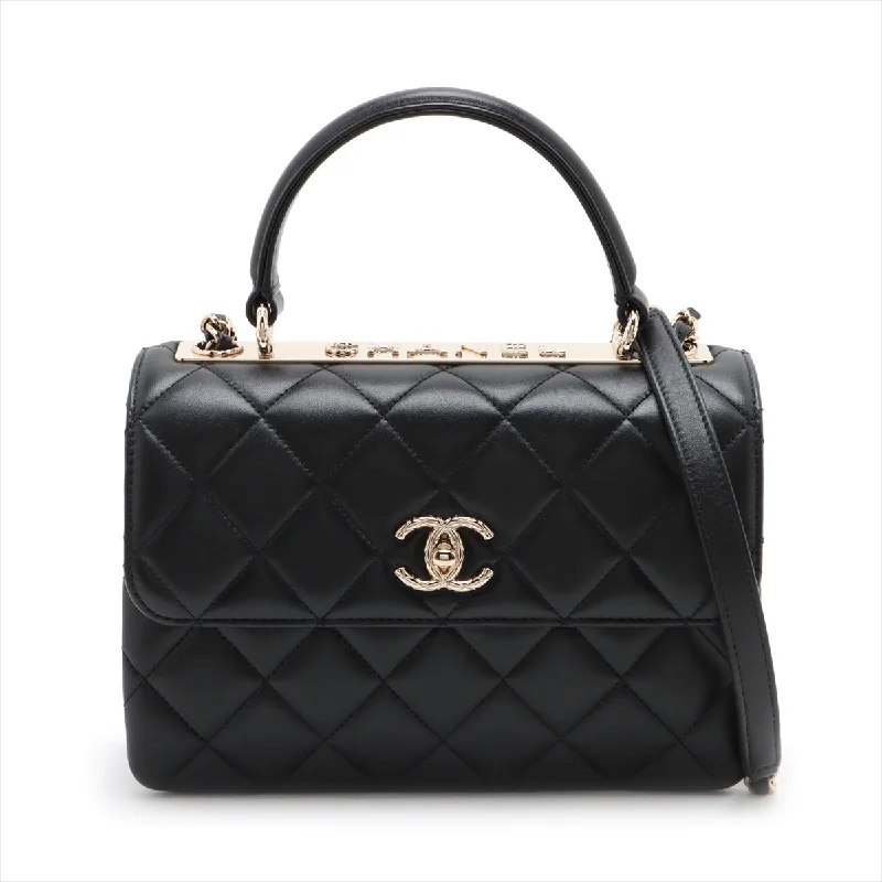 Chanel Mattress kin 2WAY Handbags Black Gold