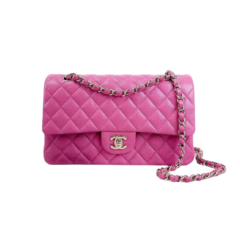 Medium Classic Double Flap Caviar Pink GHW