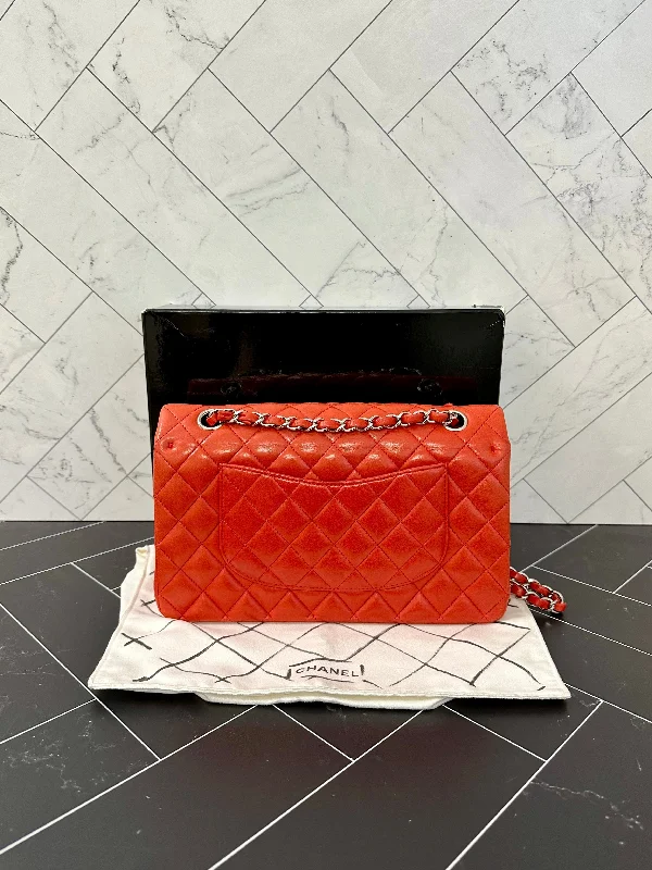 Chanel Valencia Orange Quilted Medium Double Flap Crossbody