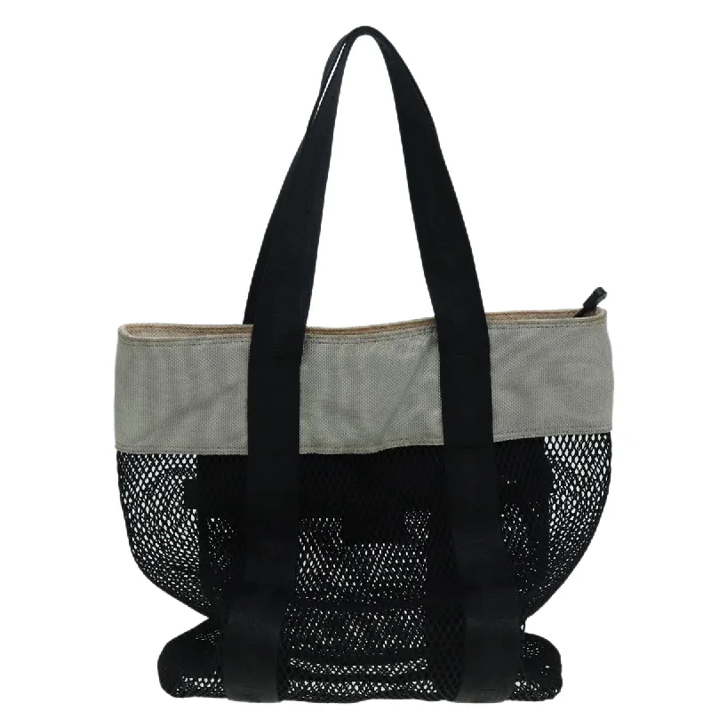 CHANEL Sports Tote Bag Nylon Black Gray CC  yk14152