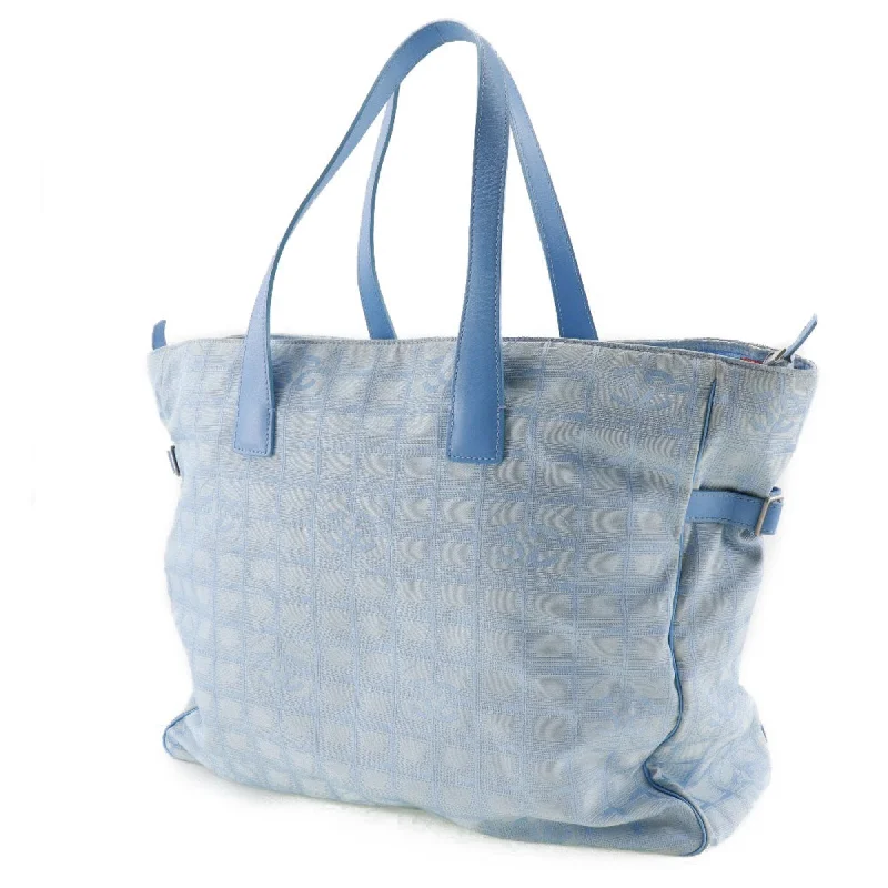 CHANEL Tote TGM Bag New Travel Line A15826 Nylon Canvas Light Blue Ladies