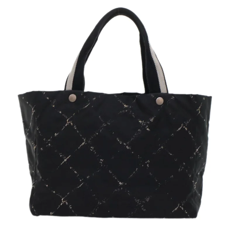 CHANEL Travel line Tote Bag Nylon Black CC  ep1132