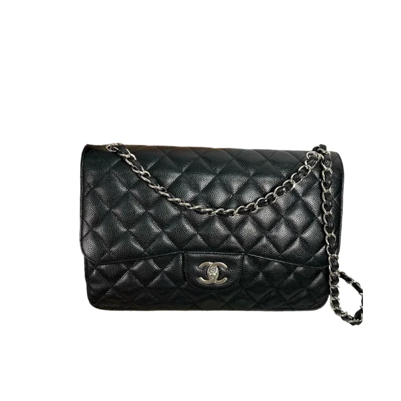 Jumbo Classic Double Flap Caviar Black GHW