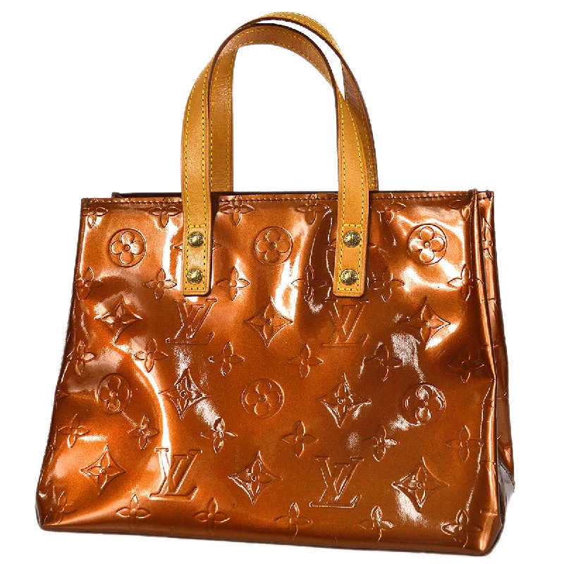 Louis Vuitton 2001 Bronze Vernis Reade PM Tote Handbag M91146