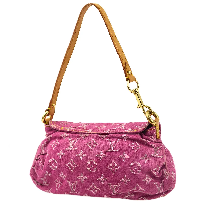 Louis Vuitton 2006 Pink Monogram Denim Mini Pleaty Handbag M95216