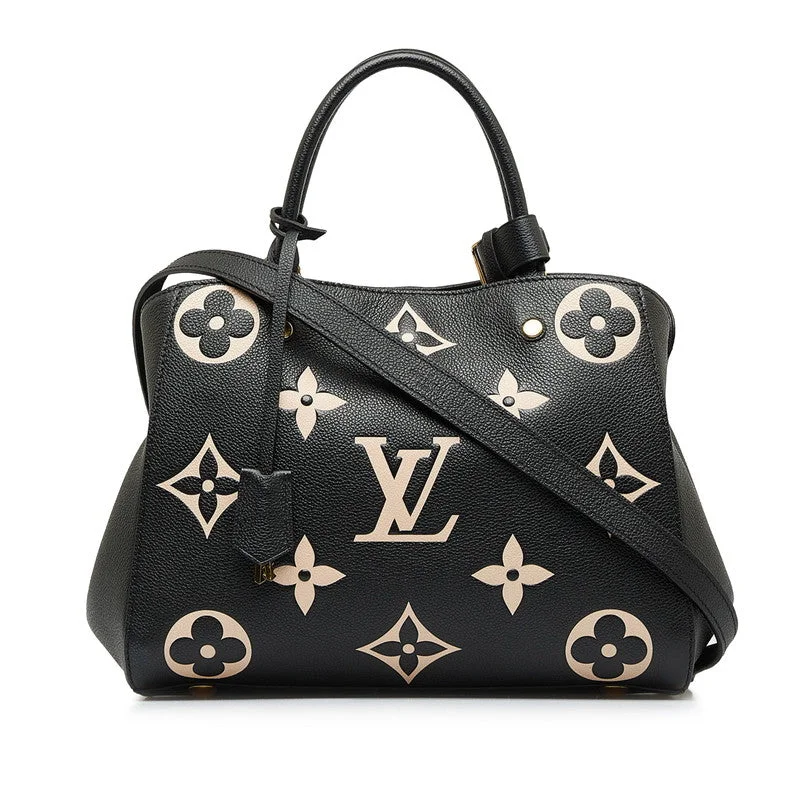 Louis Vuitton Monogram Amplant Montaigne MM Handbag Shoulder Bag 2WAY M45499 Noir Black Carf Leather  Louis Vuitton