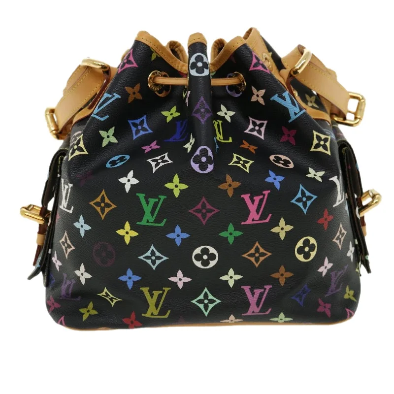 LOUIS VUITTON Monogram Multicolor Petit Noe Shoulder Bag Black M42230 bs2092A