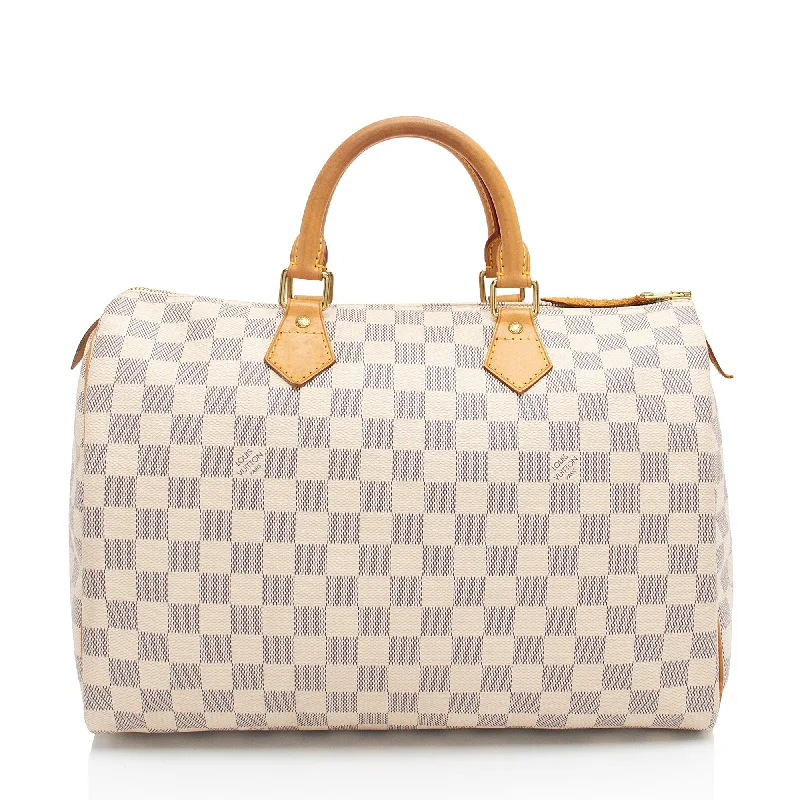 Louis Vuitton Damier Azur Speedy 35 Satchel (SHF-9Vy8ov)