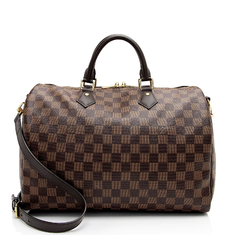 Louis Vuitton Damier Ebene Speedy Bandouliere 35 Satchel (SHF-zqmgHr)