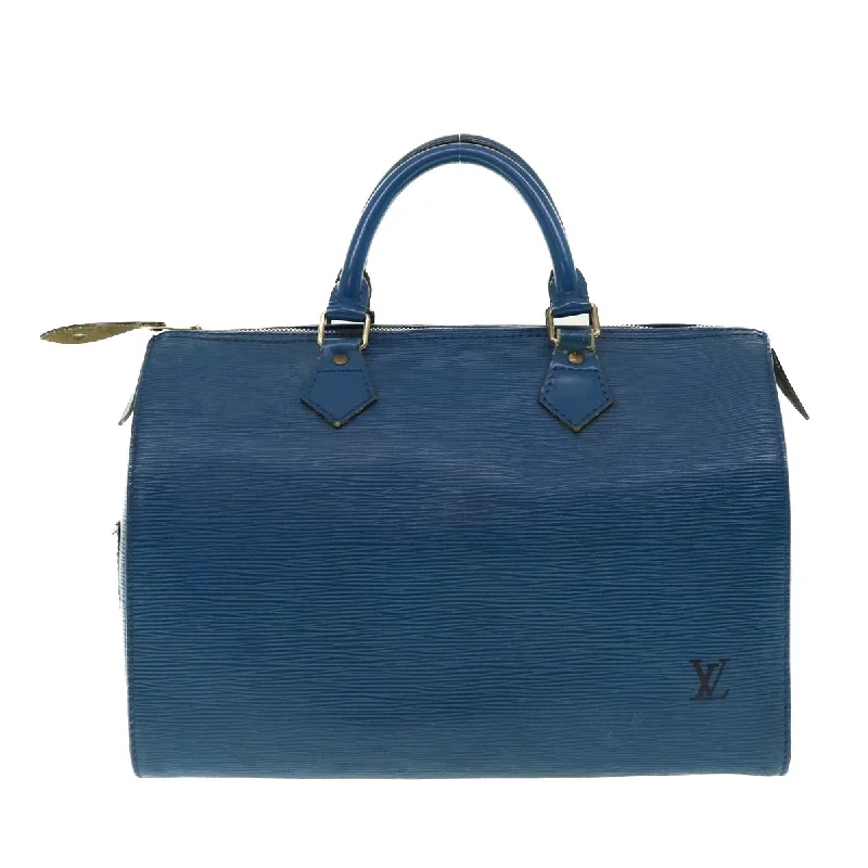 LOUIS VUITTON Epi Speedy 30 Hand Bag Toledo Blue M43005 LV Auth 39078