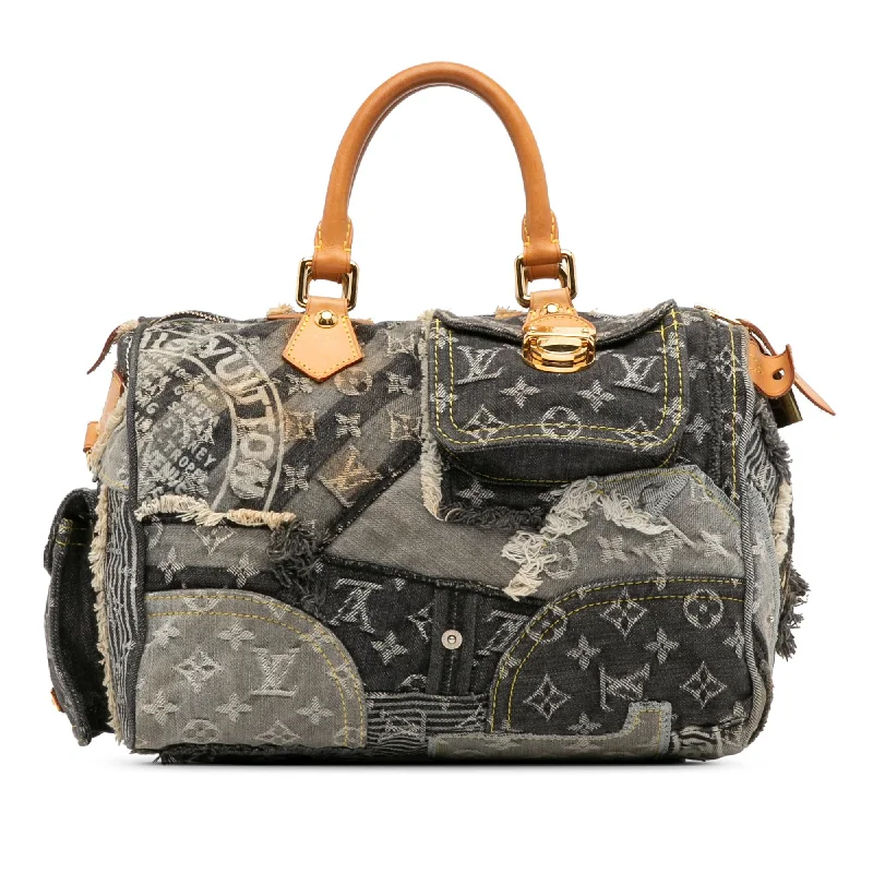 Louis Vuitton Monogram Denim Patchwork Speedy 30 (SHG-YfaOqi)