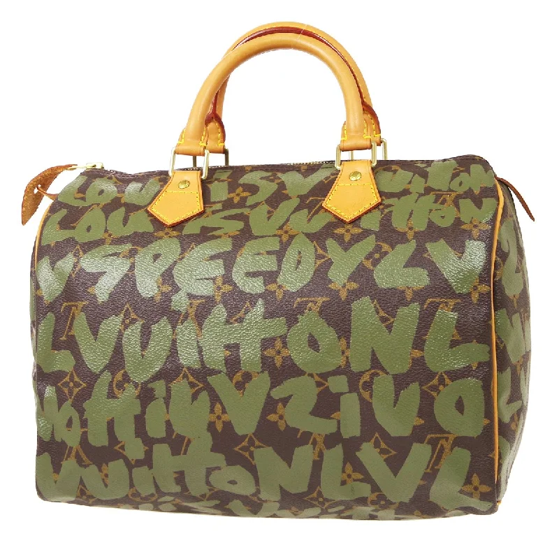 LOUIS VUITTON SPEEDY 30 HAND BAG KHAKI MONOGRAM GRAFFITI M92194 ao34041