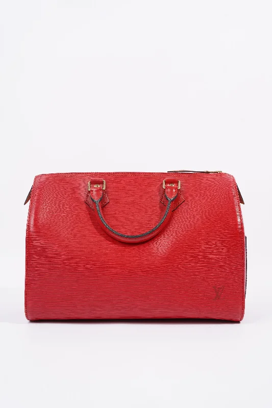 Louis Vuitton Womens Vintage Speedy 30 Bag Red Epi Leather